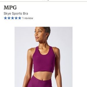 Maroon Crop top 💜♥️ gym top fitness dry fit MPG SKYE sports bra built in XS